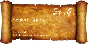 Szuhai Gyula névjegykártya